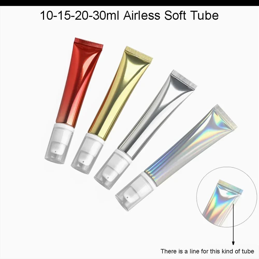 Pompe sans air 10ml 15ml 20g 30ml, Tube à presser, bouteille souple sous vide cosmétique, protection solaire, sérum, Lotion, fond de teint,