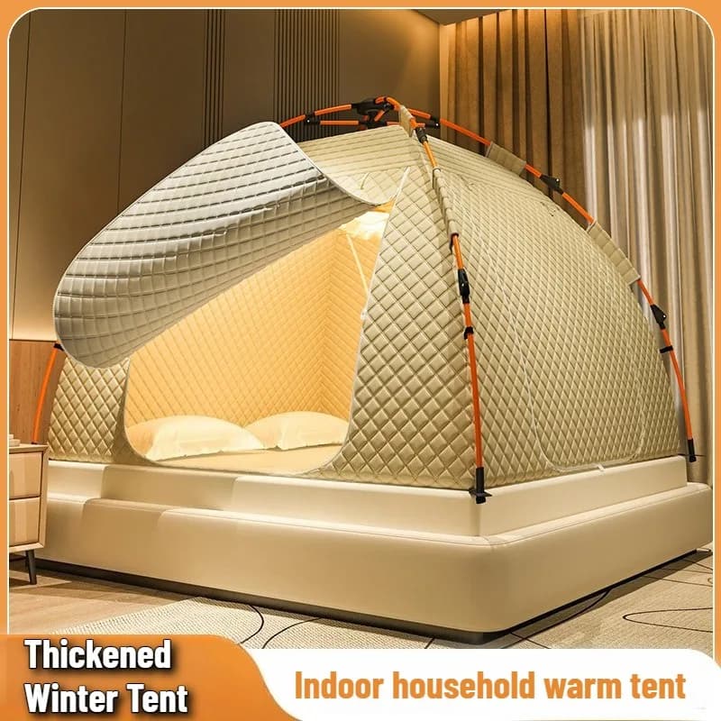 Nouvelle tente d'hiver épaisse, lit domestique d'intérieur, chaud en automne et en hiver, coupe-vent, froid, épais, pour adultes et enfants, tente