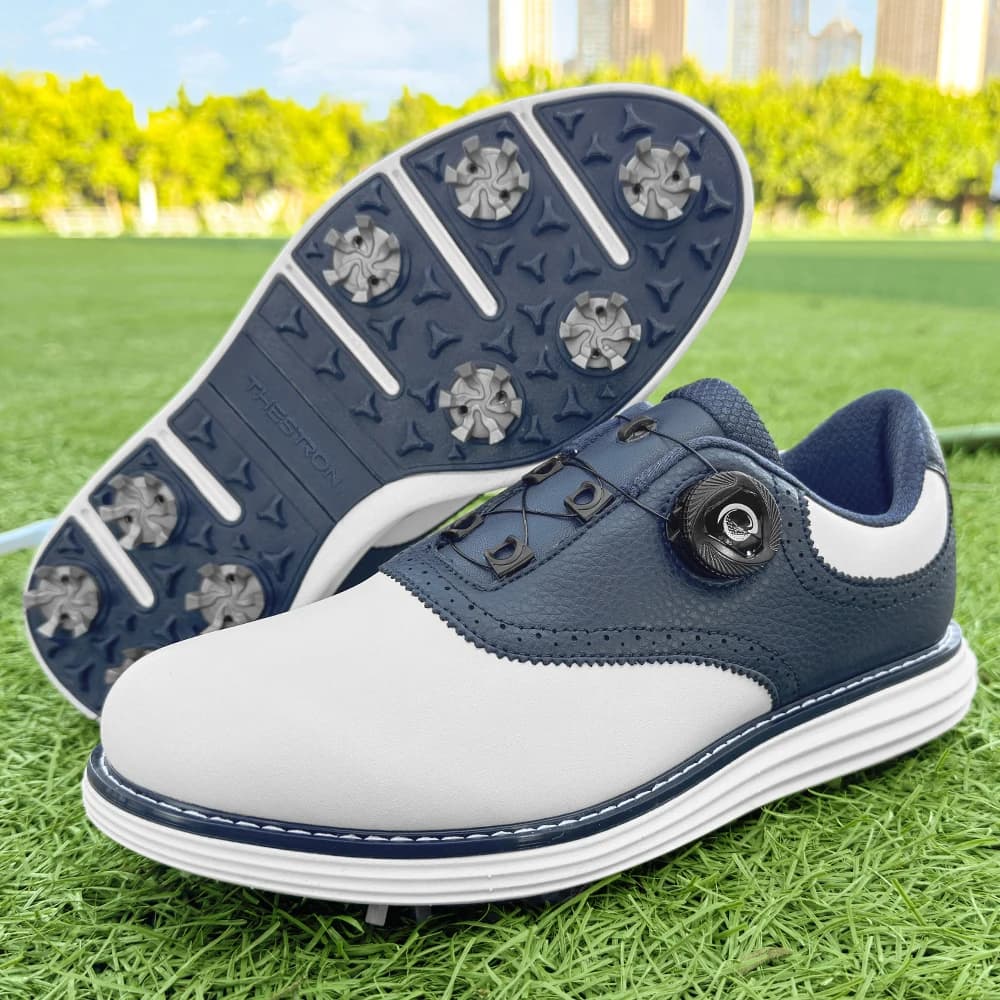 Chaussures de golf professionnelles à pointes pour hommes, imperméables, en microfibre, avec embout anti-collision, pour compétition en plein air,