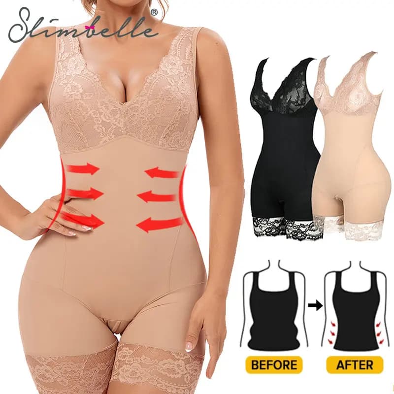Shapewear femmes corps complet Shaper minceur Body dentelle Corset taille formateur façonnage sous-vêtements post-partum récupération gaine