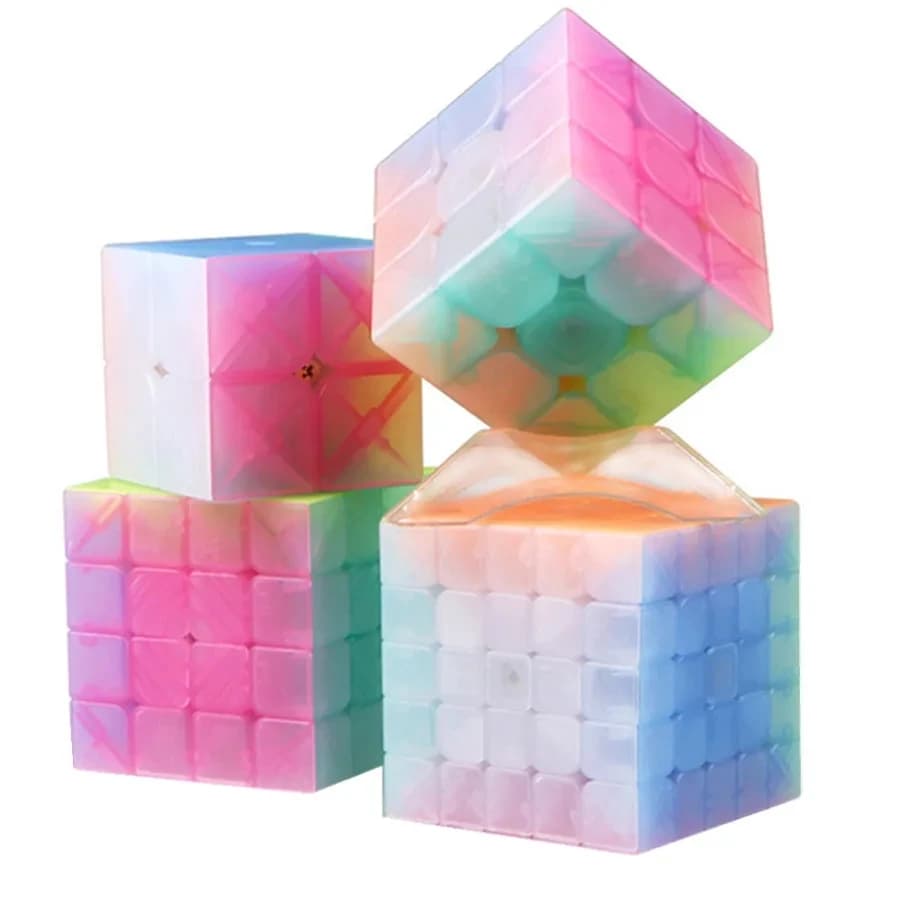 Qiyi vitesse Cube magique gelée couleur Cube 2x2 3x3 4x4 5x5 pyramide professionnel Cubo Magico Puzzle jouet pour enfants enfants cadeau jouet