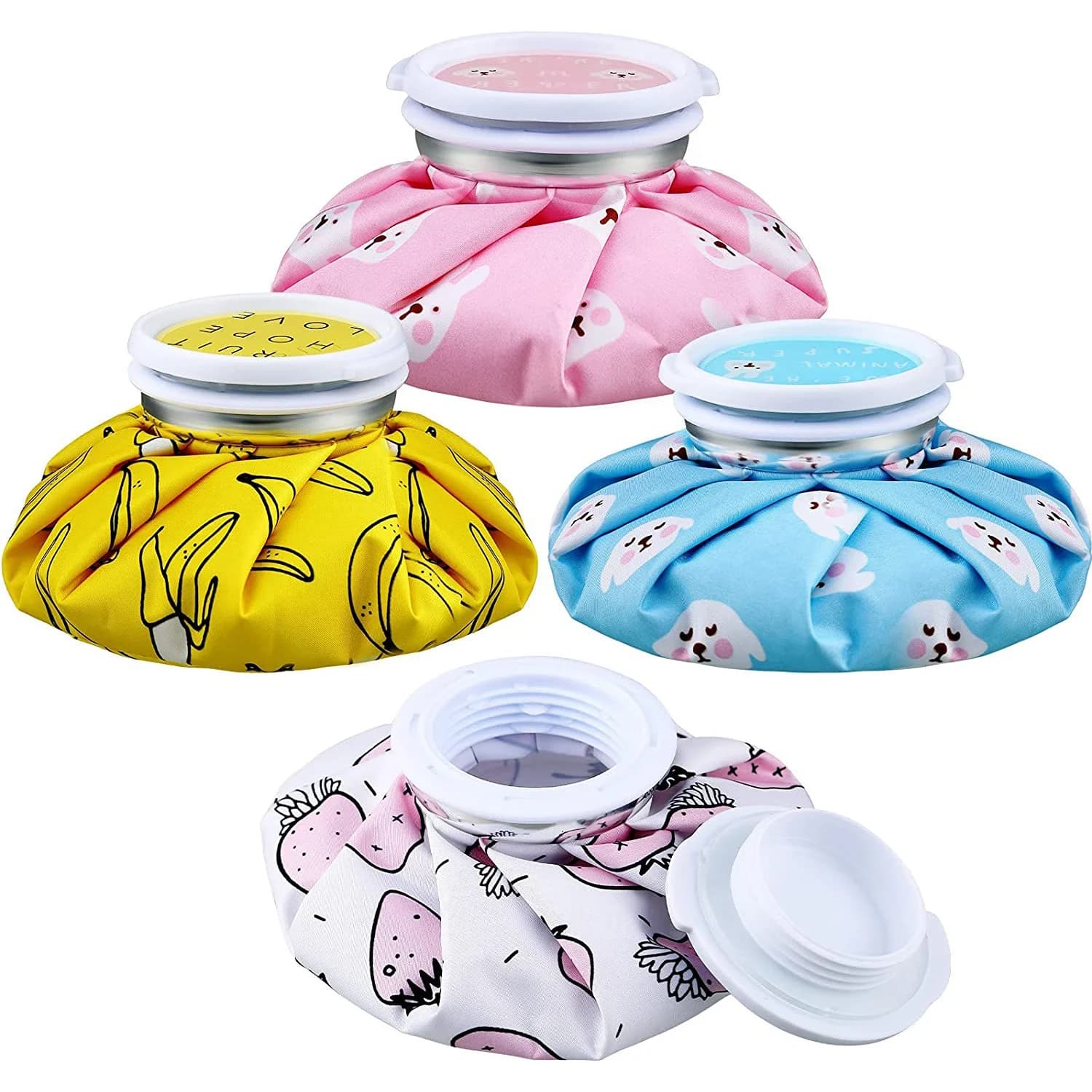 Sac de glace en tissu pliable pour la maison, sac de glace à motif de dessin animé, épaissi, anti-fuite, pour eau chaude, compresses chaudes et