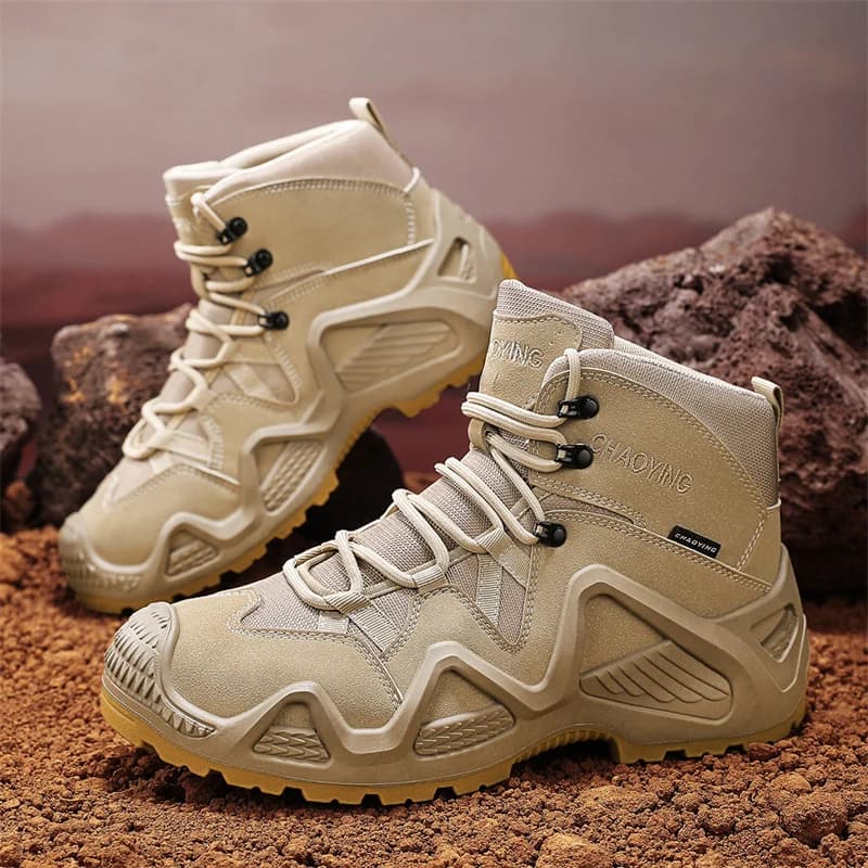 Bottes tactiques avec sangles pour hommes, pour entraînement au Combat, sangles imperméables, randonnée en plein air, chaussures respirantes, moto