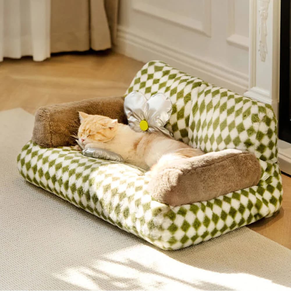 Fourrure été animal de compagnie chat nid canapé moderne chiot petit Animal chaton chien lit canapé coussin literie intérieur chenil maison 2023