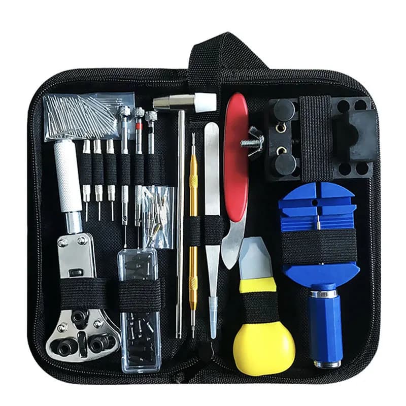 Kit de réparation de montres 147 pièces : Outils d'entretien de montres, ouverture du fond de boîtier, retrait du bracelet
