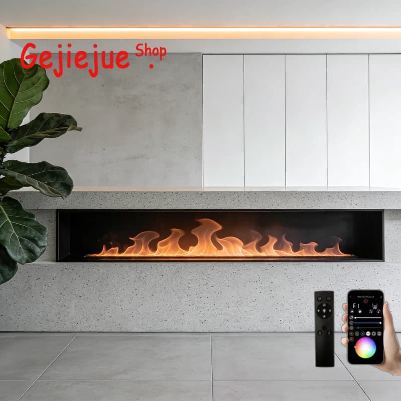 Cheminée électrique 3D à effet de flamme, foyer électrique moderne d'intérieur, cheminée décorative