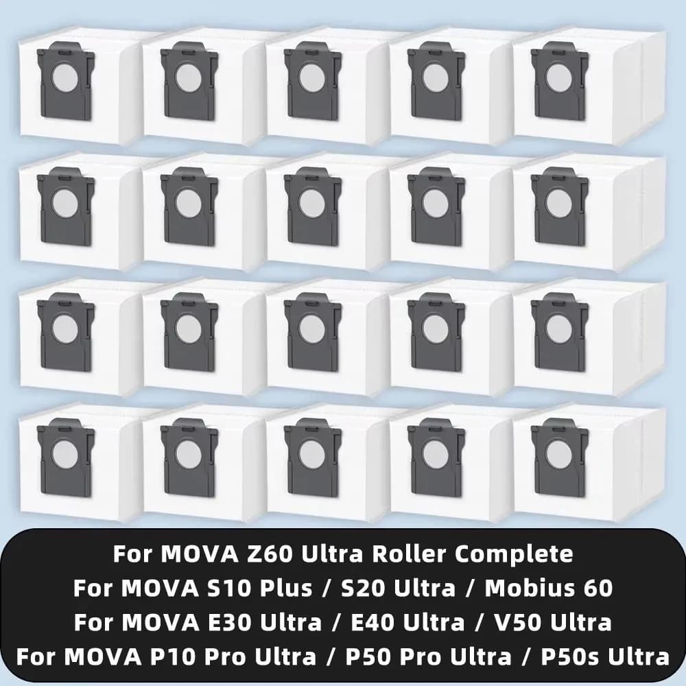 Sac à poussière compatible avec MOVA E30 Ultra / E40 Ultra / P50s Ultra / S20 Ultra / V50 Ultra / P10 Pro Ultra / P50 Pro Ultra / Mobius 60 / S10