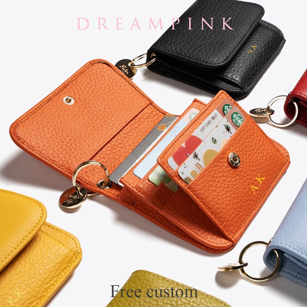 Portefeuille court de luxe pour femmes, lettres personnalisées, grande capacité, petit porte-monnaie, monogramme, porte-carte de crédit Portable