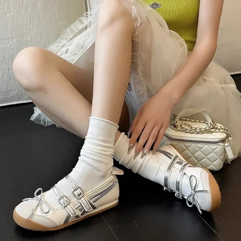 Femmes appartements arc Ballet danse Mary Jane chaussures sandales d'été mode nouvelle marque robe concepteur décontracté peu profond Zapatos