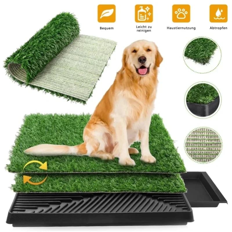 1 ensemble de toilettes pour chien avec tiroir, en forme de pelouse simulée, faciles à nettoyer, sont un outil idéal pour l'entraînement des