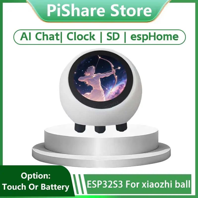 EspHome Assistant Compatible XiaoZhi AI Chat vocal Robot Ball ESP32-S3 1.28 pouces LCD N16R8 carte de développement Wifi horloge DeepSeek