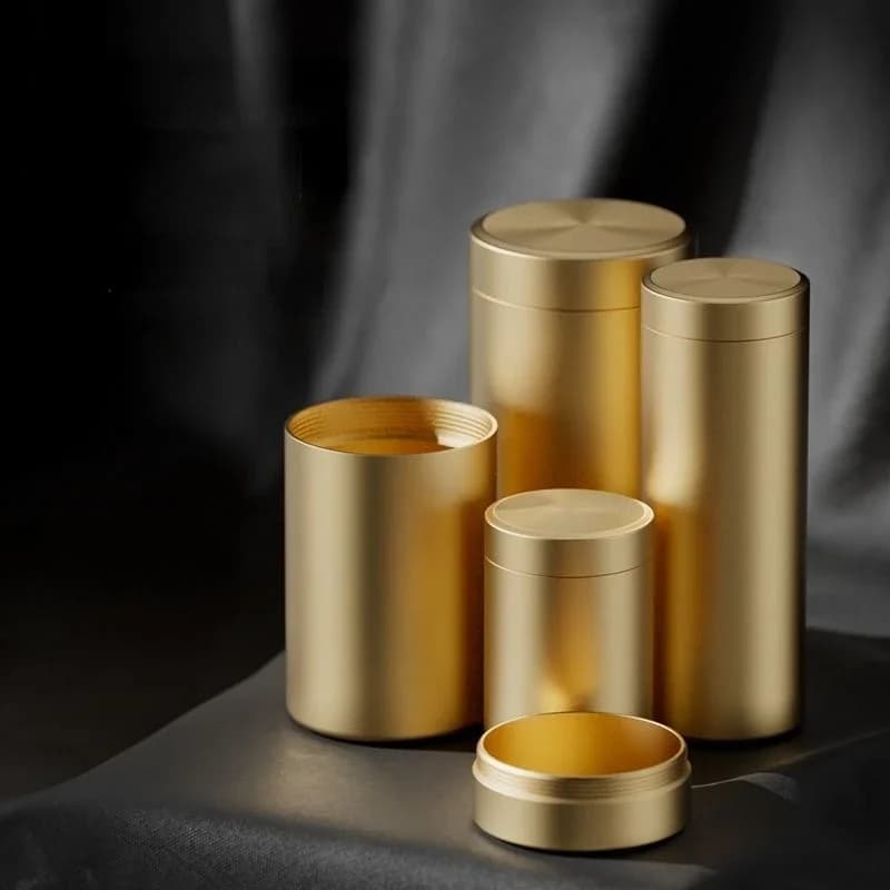 Boîte à thé en alliage d'aluminium de titane, pot scellé portable de voyage, mini boîte de rangement en métal, pot de bonbons aux noix,