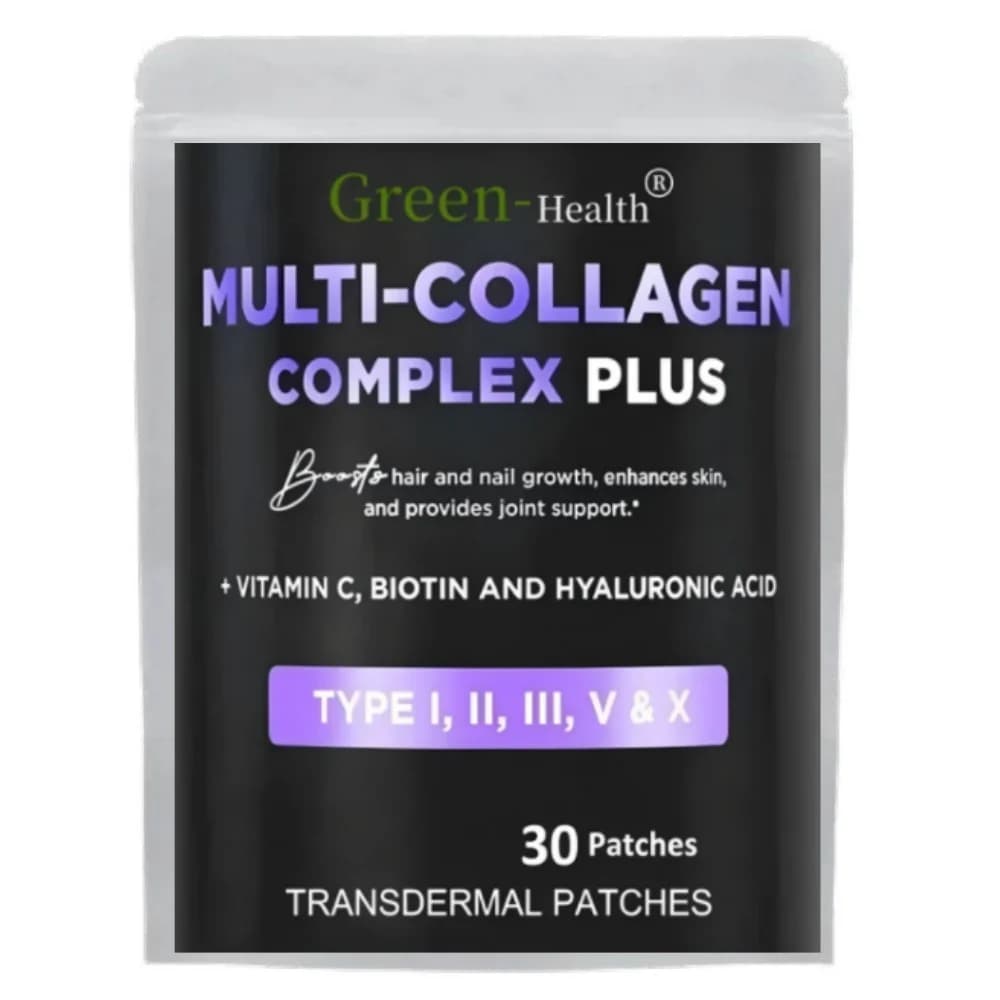 Patchs transdérmiques multi-colagène Plus avec biotine, vitamine C pour femmes et hommes, soutien de la croissance des cheveux, 30 patchs pour la
