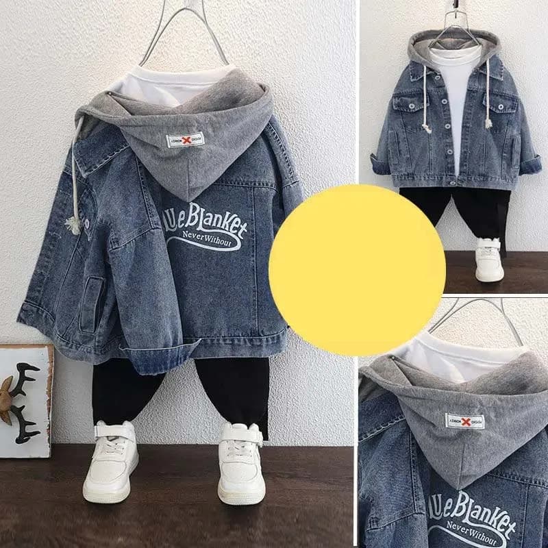 Veste en Jean à Capuche pour Garçon, Manteau de dehors, Printemps Automne, 3-12T