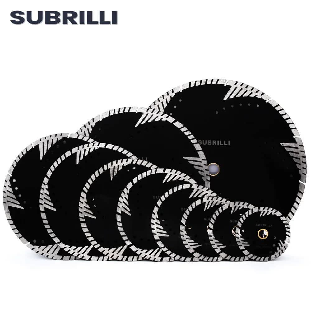 SUBRILLI 105/115/125/150/180/200/230/250/300/350mm Diamant Lame de Scie En Marbre Granit Béton Disque De Coupe avec des Dents De Protection