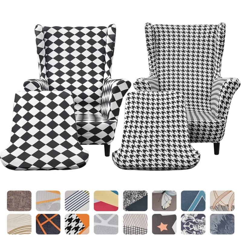 Housse de chaise à oreilles, housse de meuble Super extensible/housse en Spandex, Super douce, lavable à la machine/résistance antidérapante