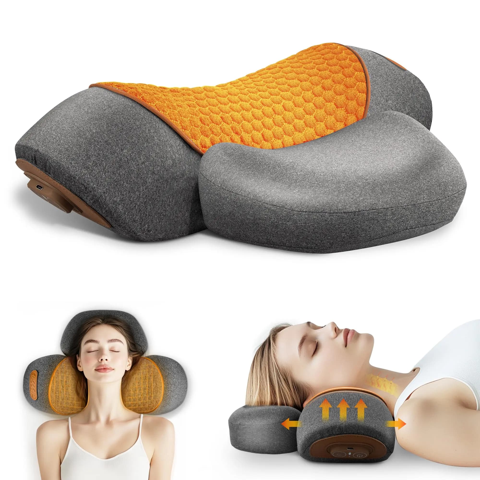 Masseur électrique de cou, oreiller Cervical, compresse chaude, extensible, chauffage, Vibration, oreiller de Massage du cou et des épaules,
