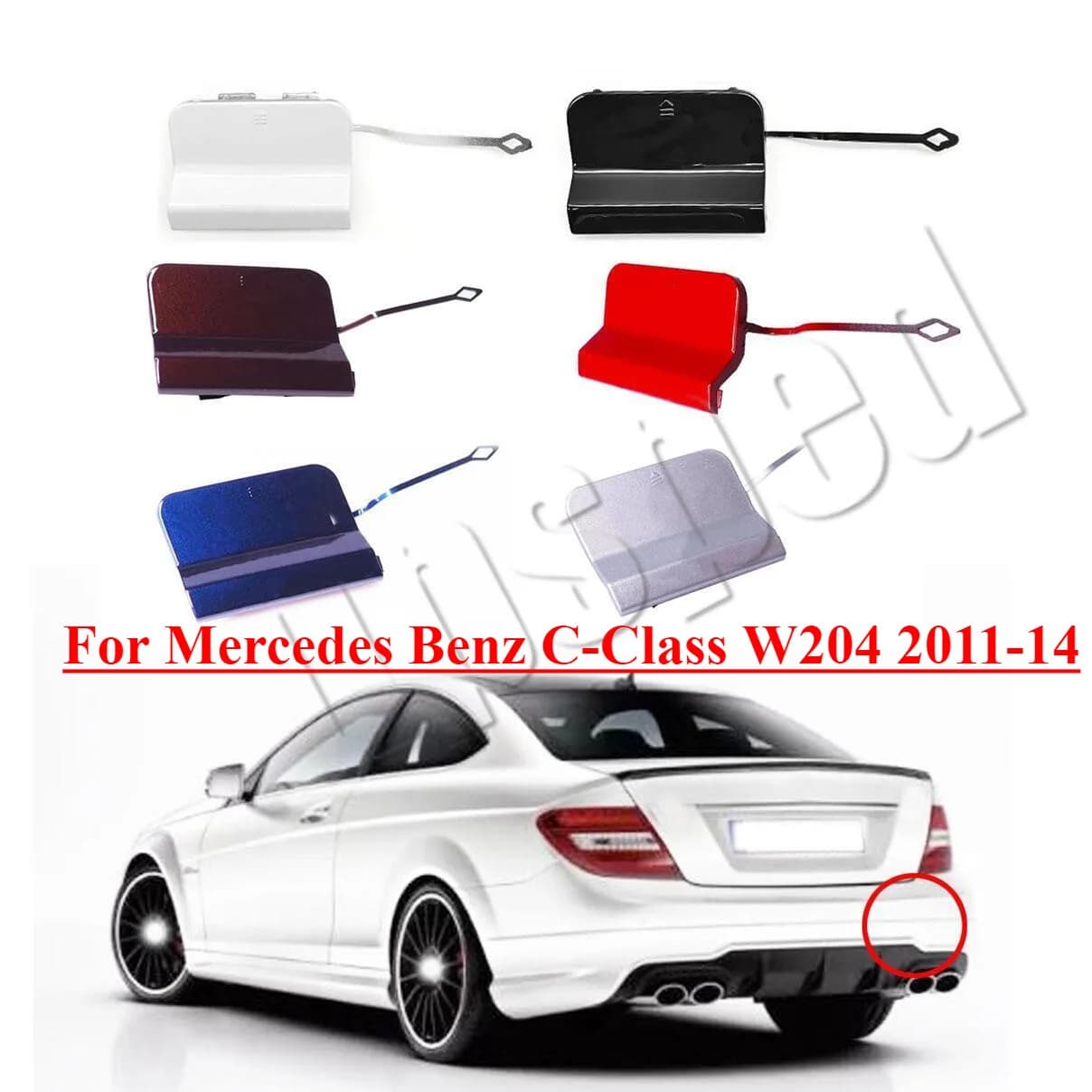 Couvercle de crochet de remorquage de pare-chocs arrière, pour Mercedes Benz classe C W204 2011-14 2048856223