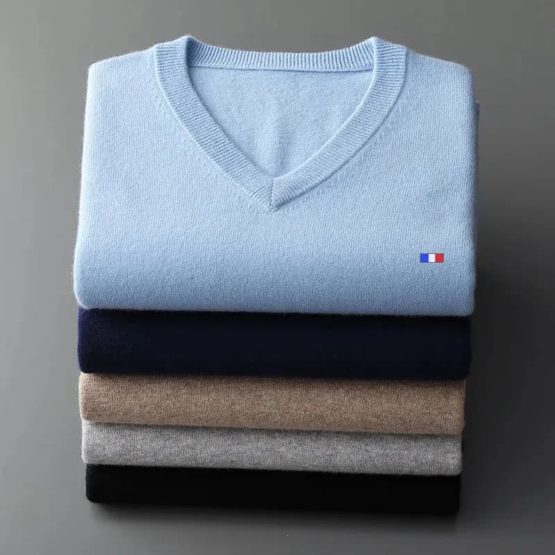 Pull classique col en v Pull hommes automne hiver cachemire mélange chaud Pull vêtements Pull Homme Hombre Pull