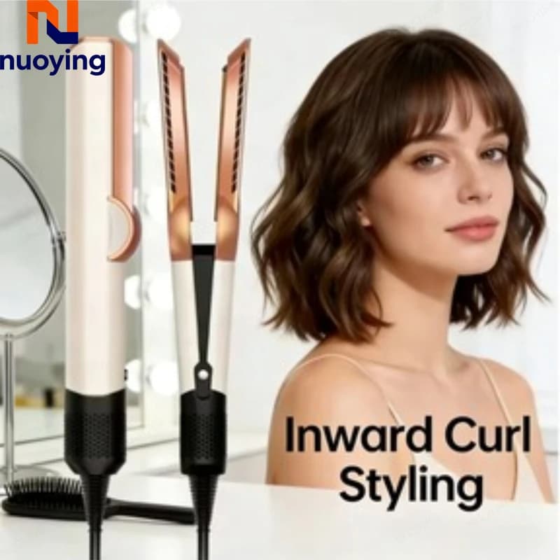 Lisseur ionique négatif 2 en 1 – Lisseur et sèche-cheveux avec fonction de chauffage rapide, outil de coiffage longue durée pour des résultats