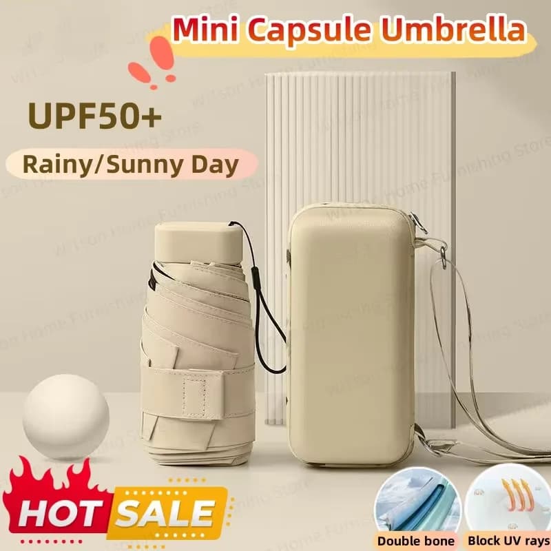 Parapluie Xiaomi Capsule Mini, double parapluie anti-UV et anti-pluie, portable, léger, pour voyage, double usage soleil et pluie