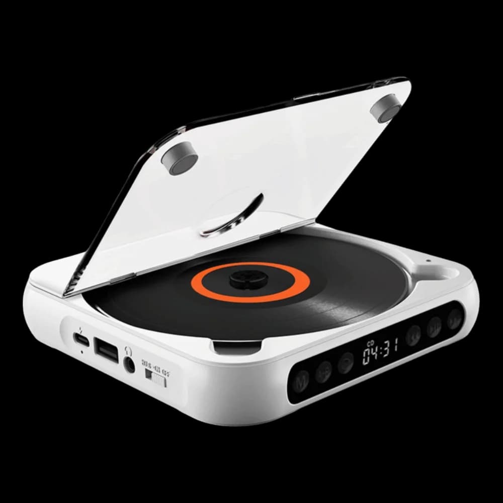 Lecteur de CD avec couvercle anti-poussière, répétition A-B, minuterie, écran LED, lecteur de musique portable, lecture externe, radio FM, lecteur