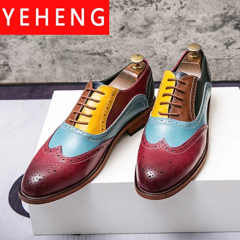 Chaussures Oxford en cuir à lacets pour hommes, chaussures plates décontractées, chaussures provoqué d'affaires, chaussures de fête de mariage,