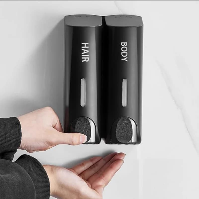 Distributeur automatique de savon pour salle de bain, ensemble de distributeurs muraux de shampoing, après-shampoing et gel douche