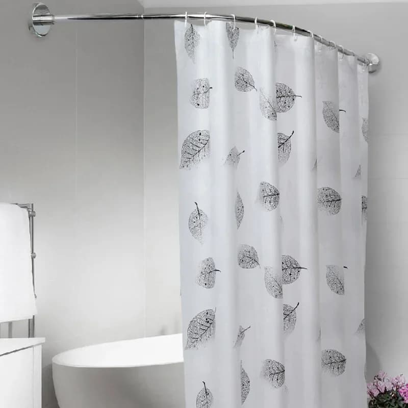 Rideau de douche incurvé extensible en acier inoxydable 201, en forme de U, sans poinçon, 6 tailles