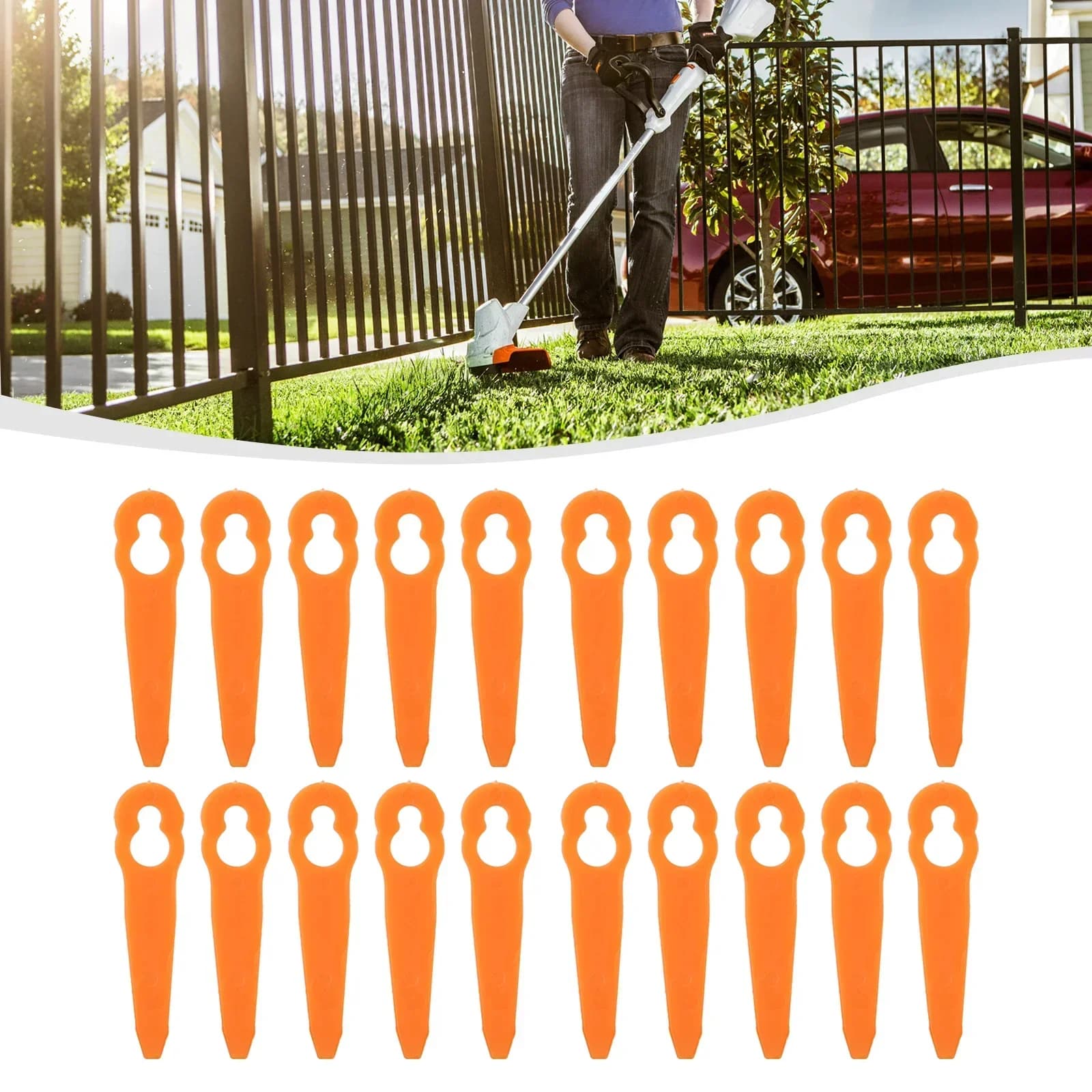 Lames en plastique pour coupe gazon sans fil STIHL FSA 100, pièces de rechange, accessoires pour outils de jardin, 84mm, 45 pièces