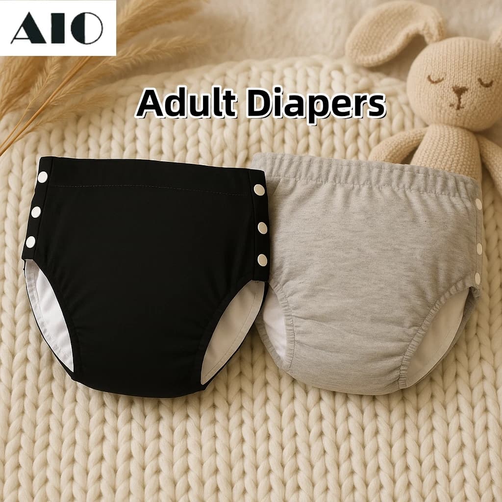 AIO – couches confortables en coton pour adultes, pantalons en tissu lavable de grande taille pour Patients, hommes et femmes âgés, pantalons
