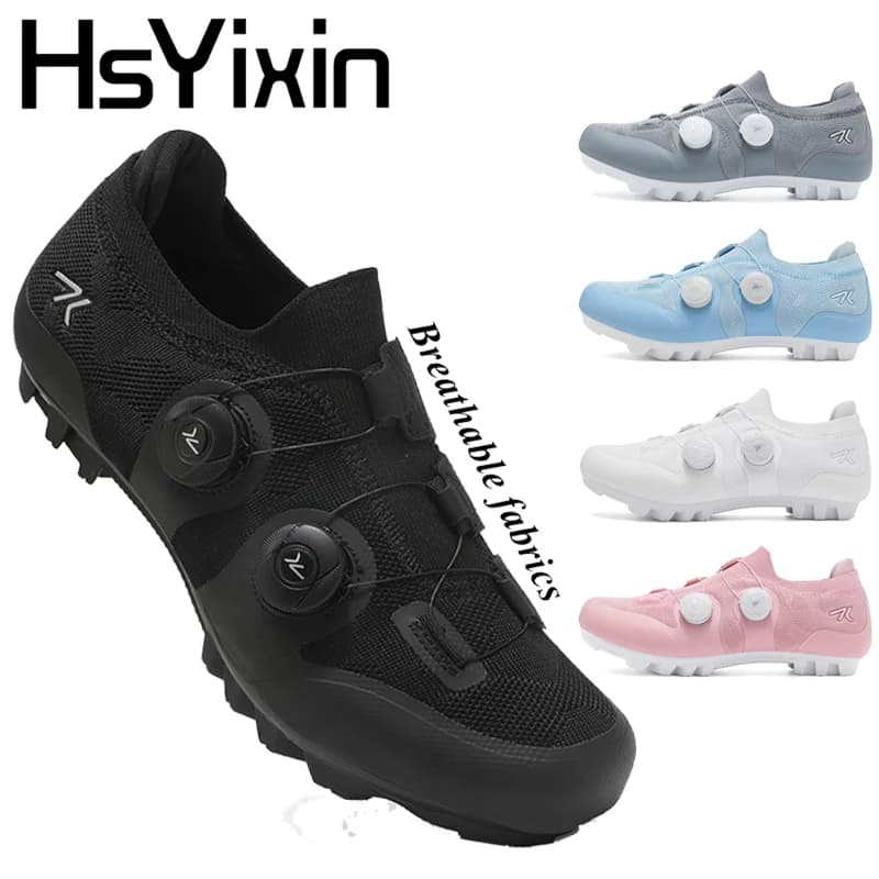 Chaussures de cyclisme unisexes HsYixin, chaussures de vélo de montagne à verrouillage automatique, respirantes, antidérapantes, en caoutchouc,