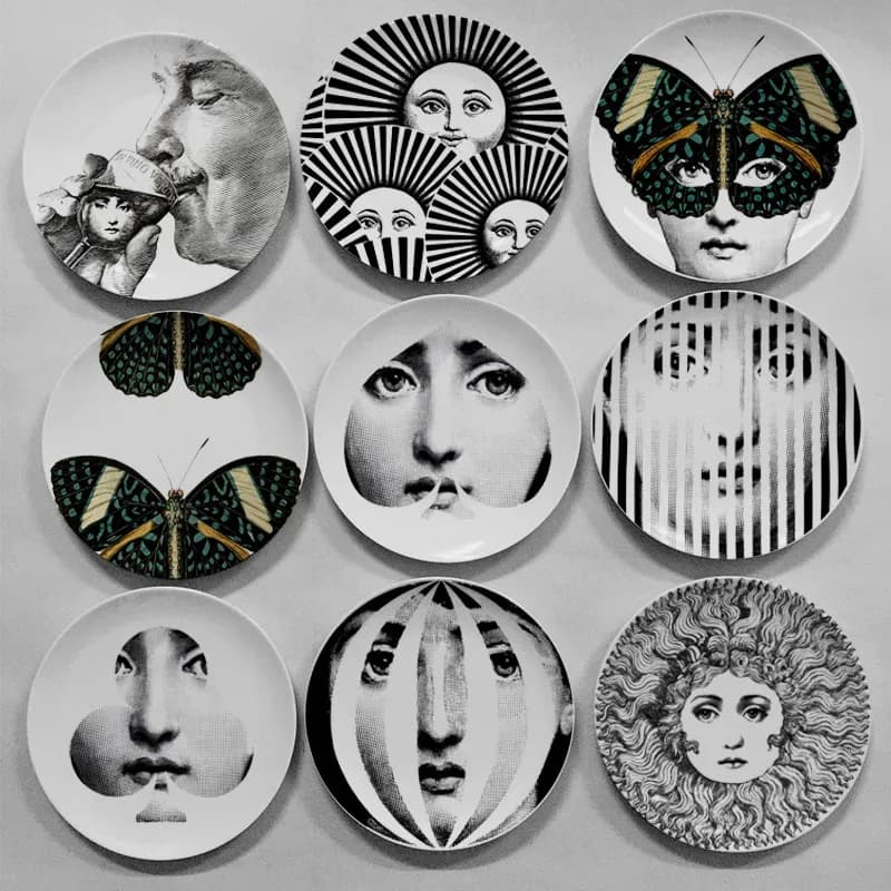 Plaque murale suspendue en céramique, ornement exquis, artisanat artisanal, assiettes murales en porcelaine