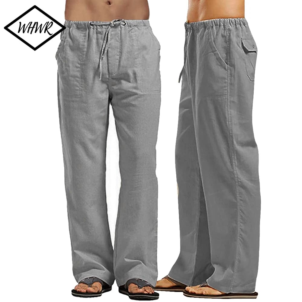 Pantalon homme ample Cool pantalon Long décontracté taille élastique pantalon Long décontracté grande taille Streetwear pantalon léger