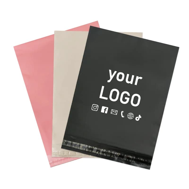 Sacs de courrier en plastique épais, 50 pièces, petits enveloppes d'expédition cadeaux, sacs d'emballage de vêtements imperméables, Logo imprimé
