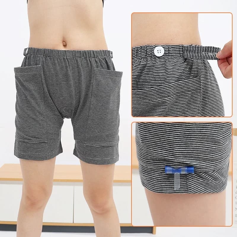 Sac d'urine Portable, pantalon d'incontinence du Patient, sacs de Drainage professionnels à Double poche pour personnes âgées, stomie saine