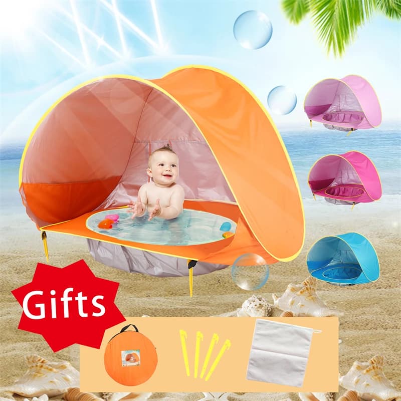 Tente de plage pour bébé, ombre Portable, Protection UV, abri solaire pour nourrissons, jouets d'extérieur, piscine pour enfants, maison de jeu,