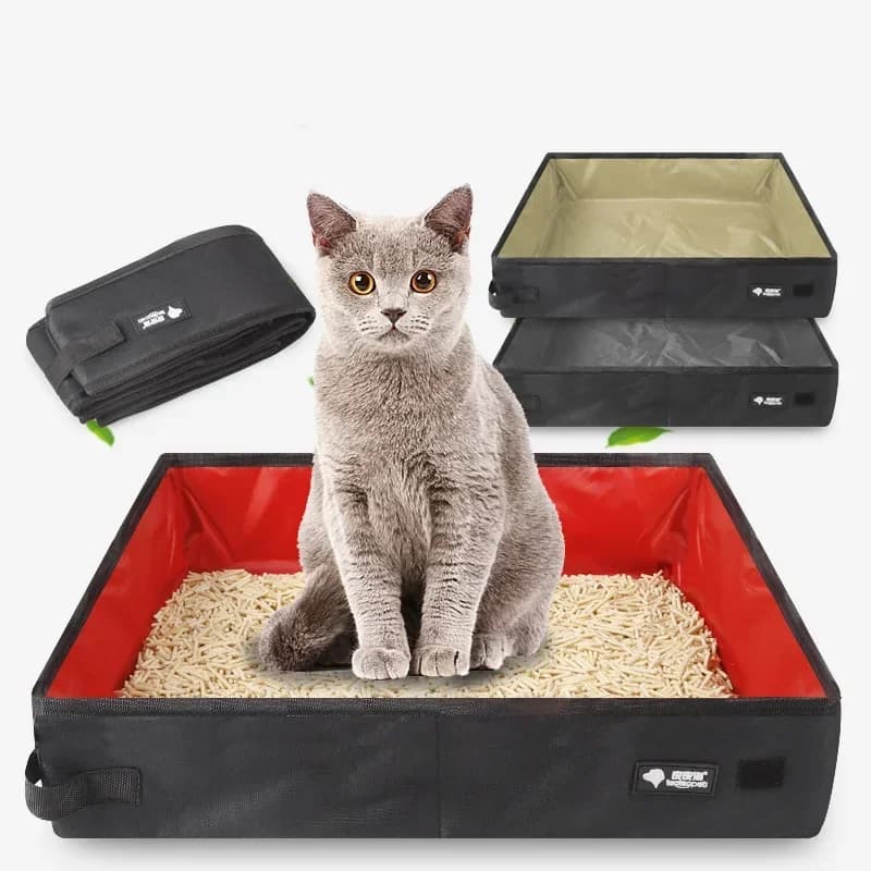 Bac à litière de voyage pliable Portable pour animaux de compagnie, plateau de toilette pour chien, pot pliable pour chat, boîte à litière