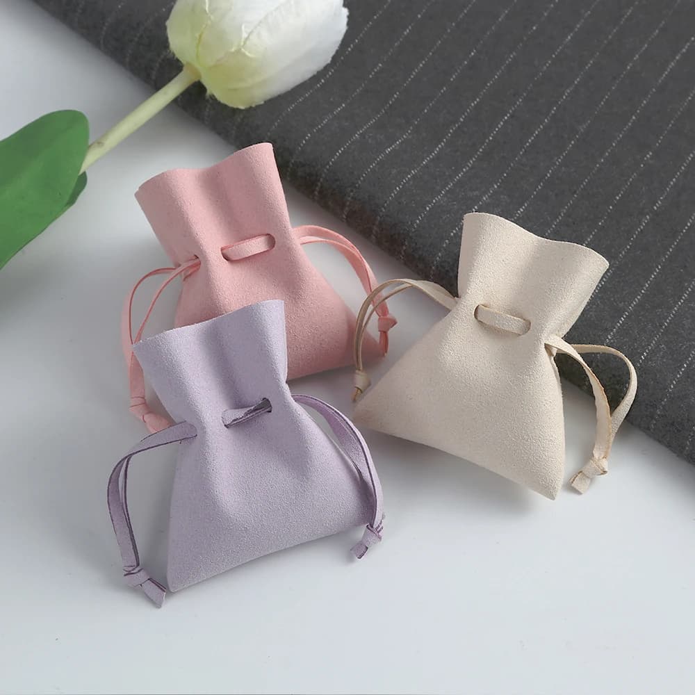 Sac de rangement en microcarence pour bijoux, emballage pour boucle d'oreille, bague, collier, faveur de mariage, champignon, style ouvert, 50 pièces