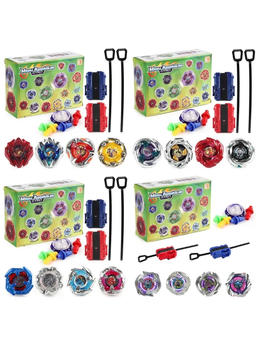 Ensemble de 168 toupies gyroscopiques avec lanceur, jouet de combat rotatif, cadeau d'anniversaire