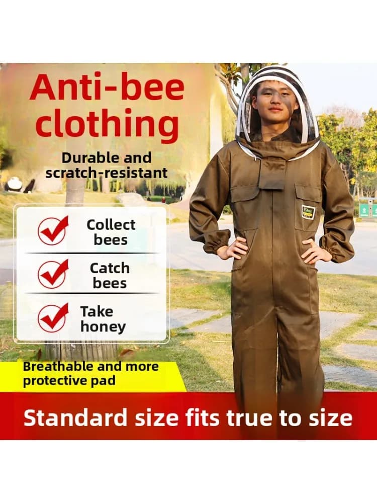 Vêtements Anti-abeilles, ensemble complet une pièce de vêtements respirants pour attraper des abeilles, vêtements Anti-abeilles épais avec