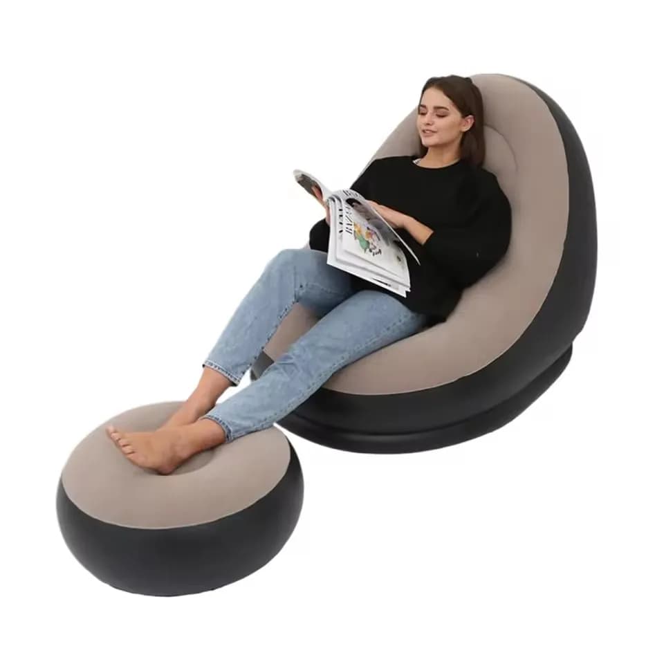 Paresseux canapé canapés chaise gonflable pliable inclinable extérieur canapé-lit repose-pieds Portable pliant Air lit déjeuner chaise longue
