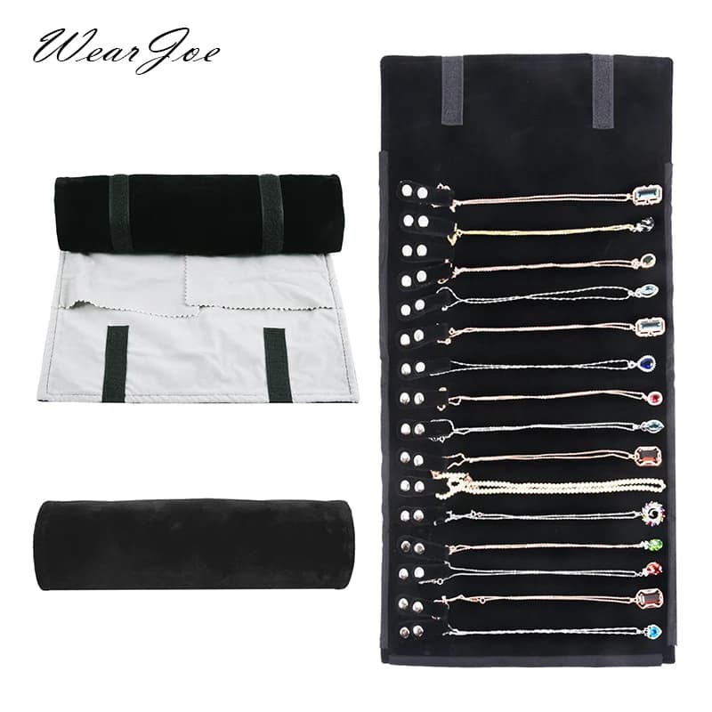 JOJewelry-Sac de Rangement en Velours de Luxe, pour Pendentifs, Colliers, Montres, Bracelets, Présentoirs, Étui de Voyage Portable