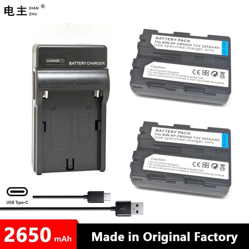 Chargeur de batterie NP-FM500H distillé FM500H pour SONY R1 Alpha SLT A57 A58 A65 A77 A200 A300 A350 A99 A550 A560 A580 A700 A850 A900 II
