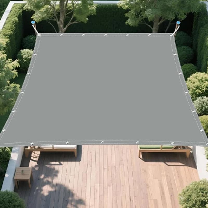 Auvent imperméable pare-soleil, voile avec œillets, couverture résistante aux UV, auvent à bords droits, terrasse de jardin