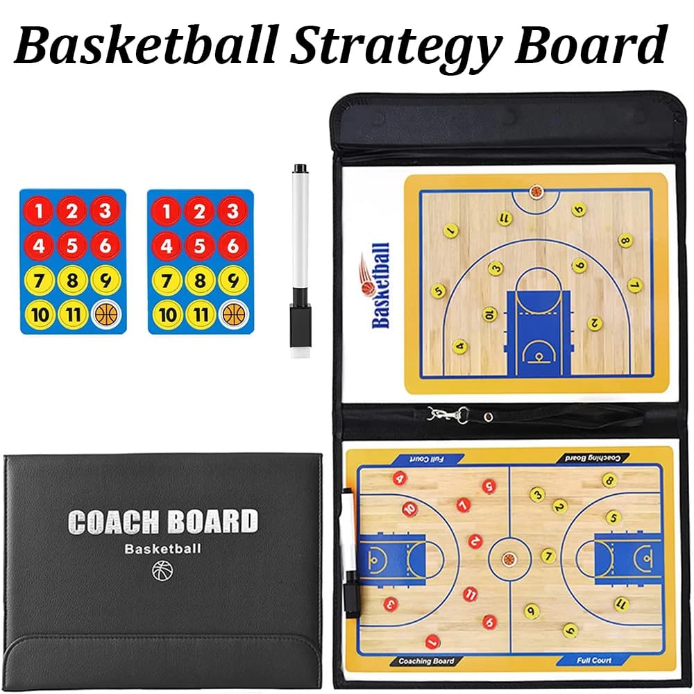 Kit de tableau de stratégie d'entraînement magnétique pliable et effaçable, planche d'entraînement de basket-ball, stylo marqueur effaçable à