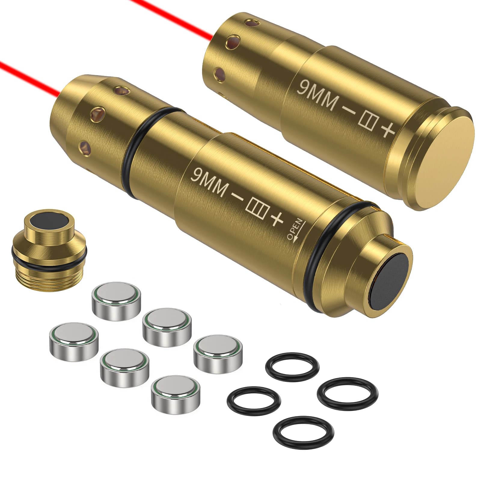 Entraîneur laser à points rouges à tête conique de 9 mm et kit de calibrage pour l'entraînement au laser à feu sec