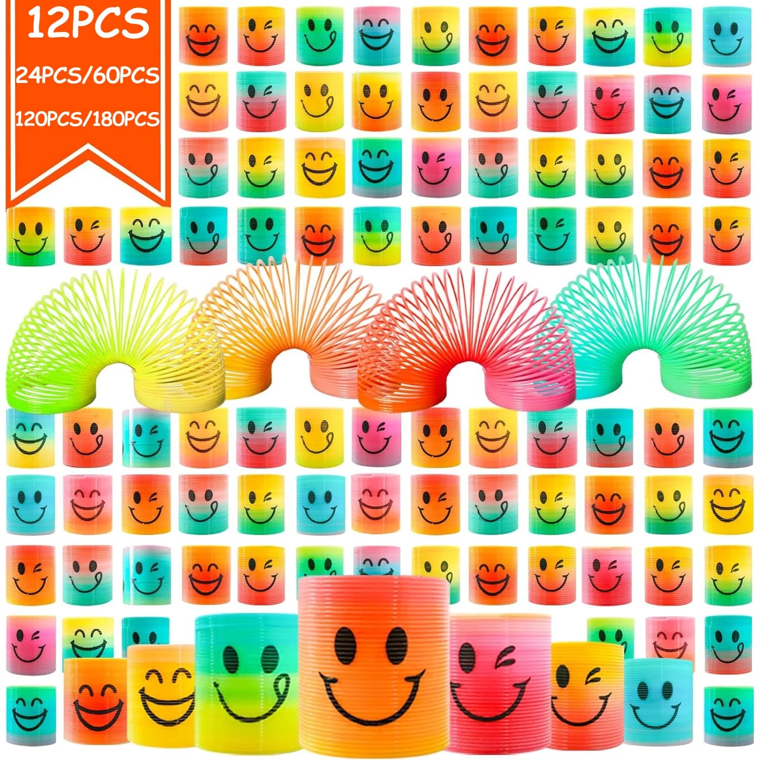 12/180 pièces Mini arc-en-ciel ressorts magiques jouets enfants fête d'anniversaire faveur cadeaux Souvenir maternelle invité Pinata remplissage