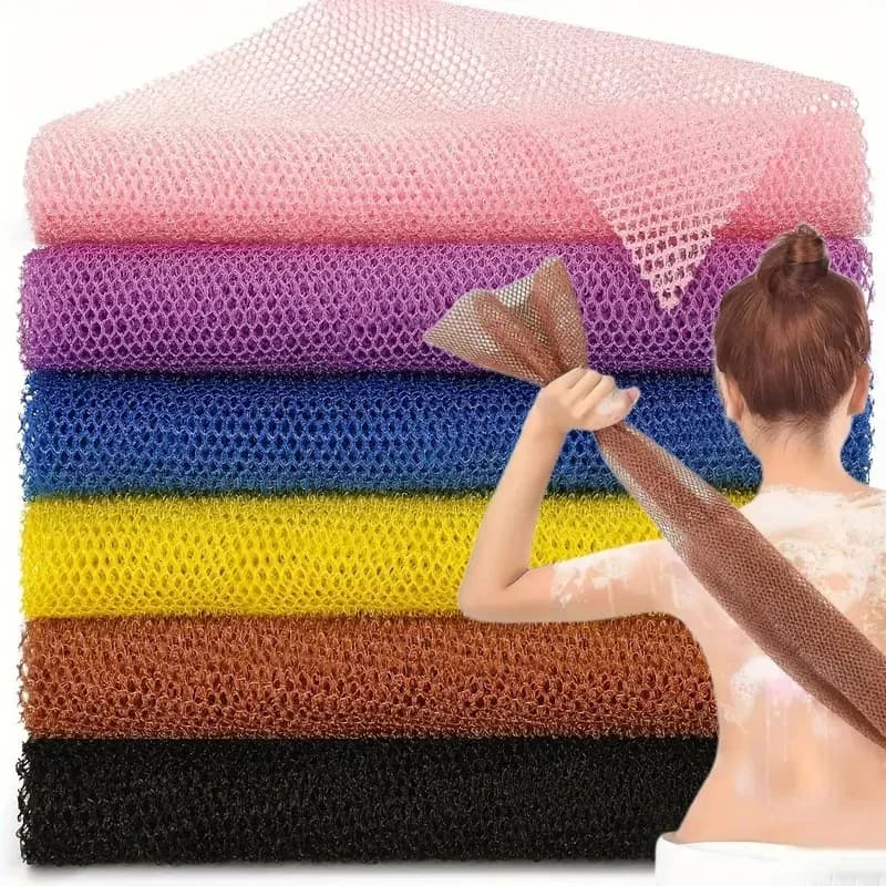 Éponges exfoliantes africaines en maille double face pour le bain, gant de toilette, loofah pour une peau lisse, pour le dos et la douche 2027