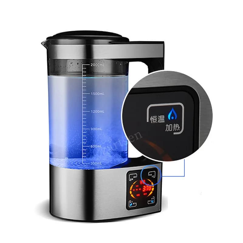 Bouilloire électrique riche en hydrogène, générateur sain riche en hydrogène, électrolyse, machine de chauffage de l'eau 2L